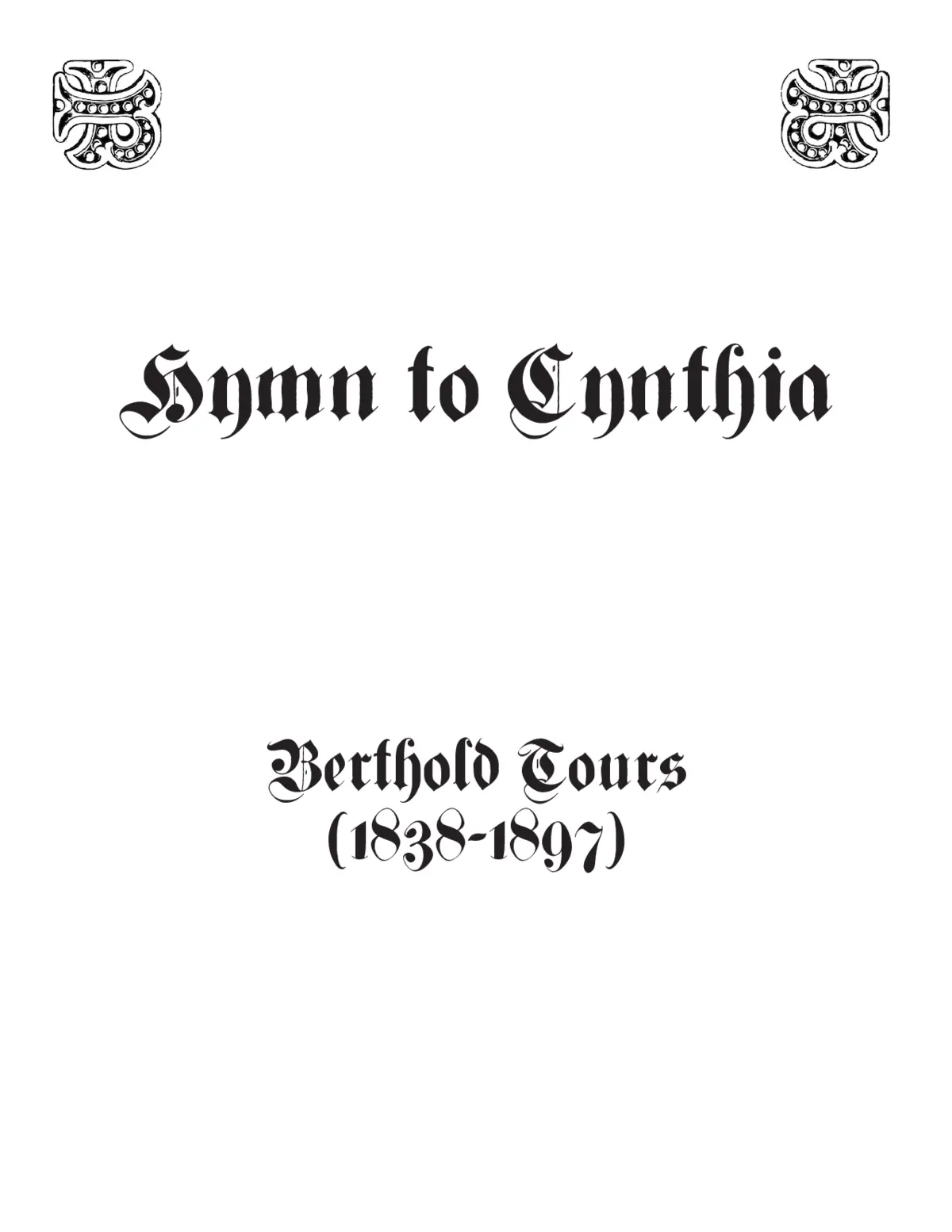 Hymn to Cynthia - Page 1