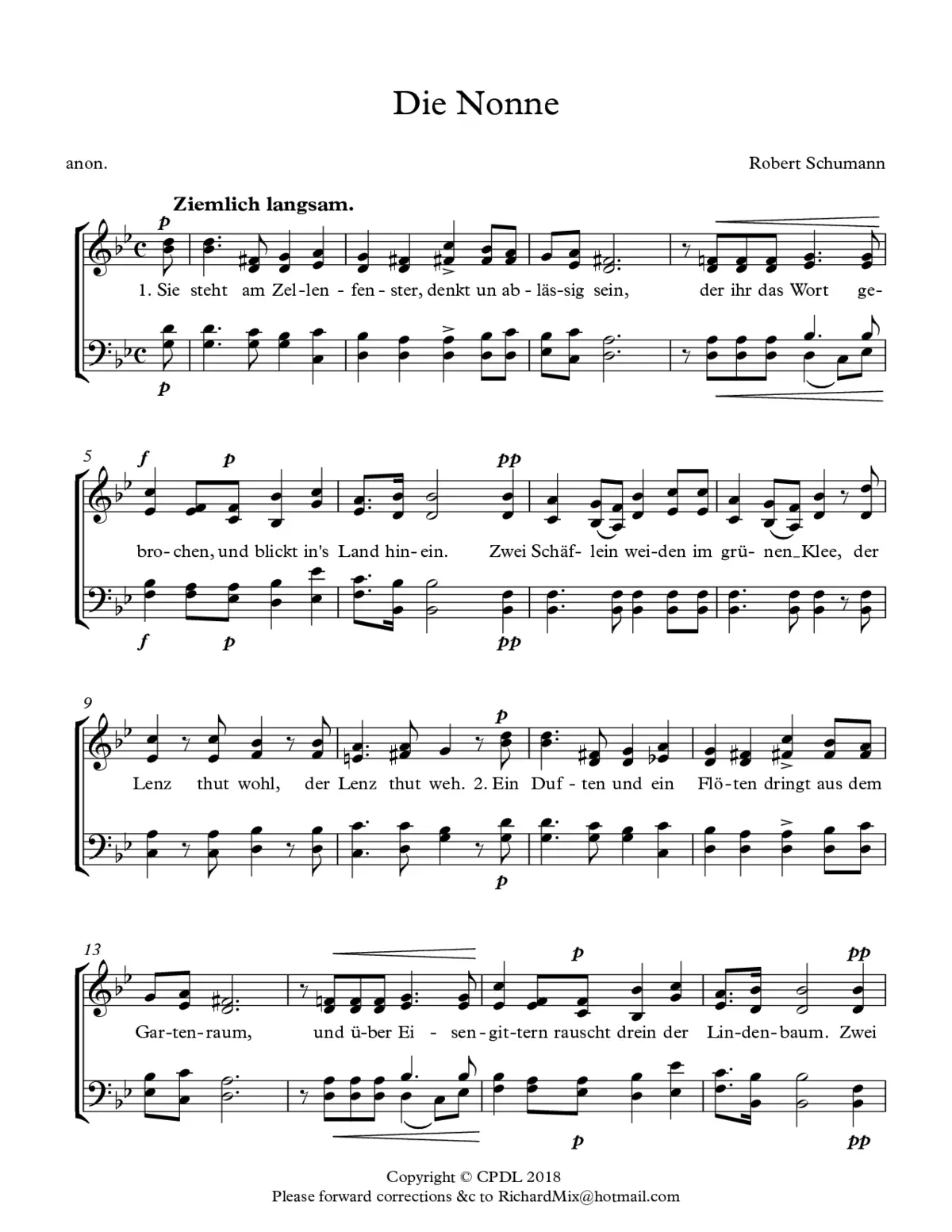 Die Nonne, Op. 145 No. 2 - Page 1