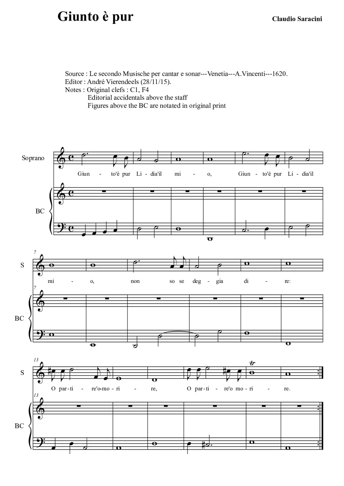 Giunto è pur - Page 1