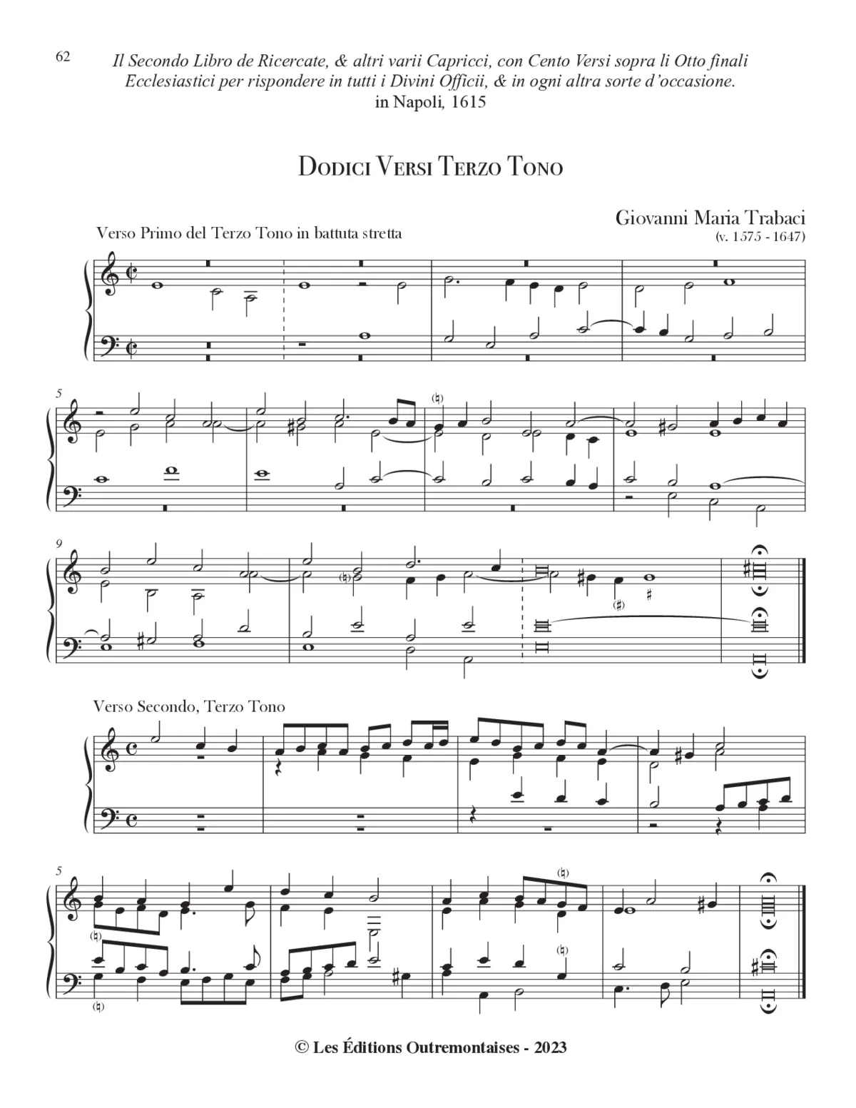 12 Versi Terzo Tono per Organo - Page 1