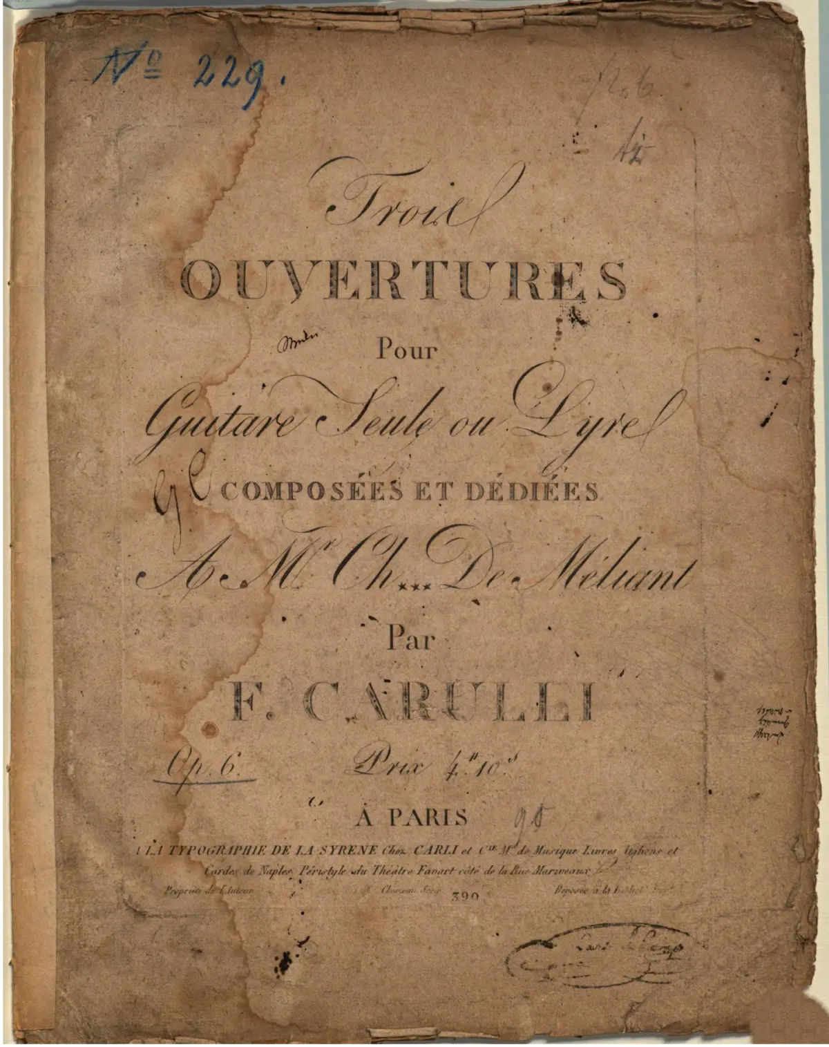 3 Ouvertures pour Guitare Seule ou Lyre - Page 1