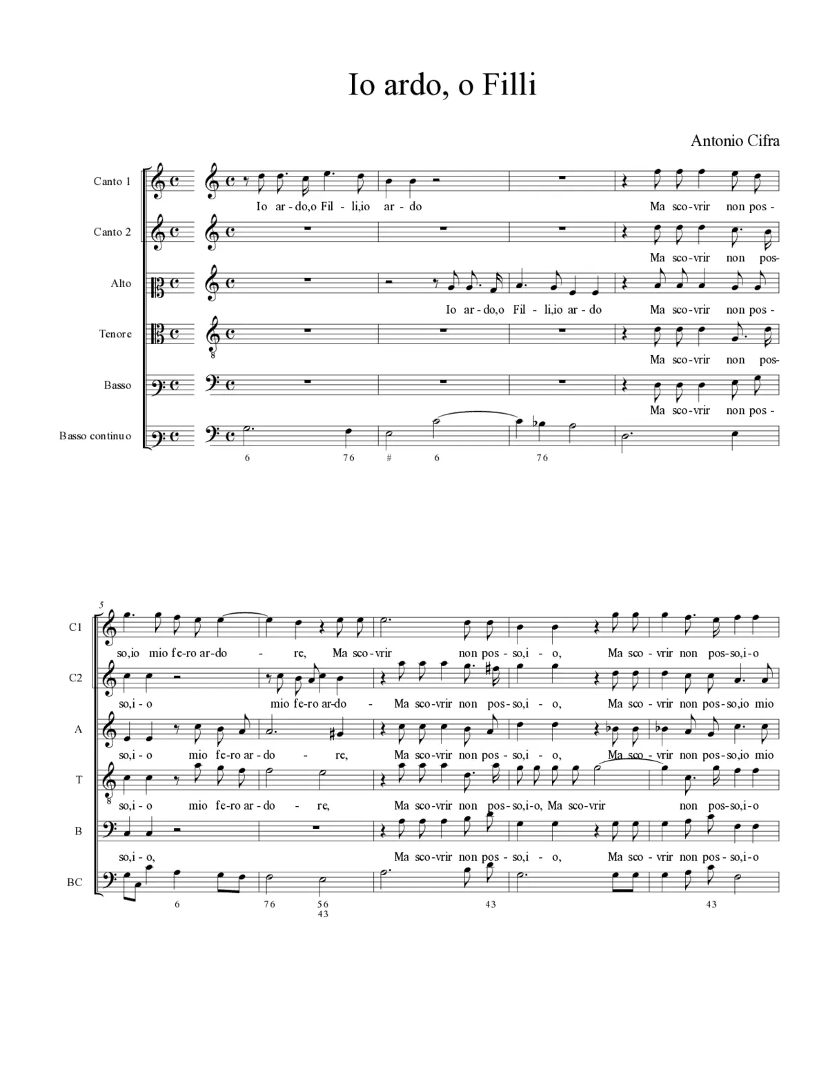 Io ardo, o Filli - Page 1