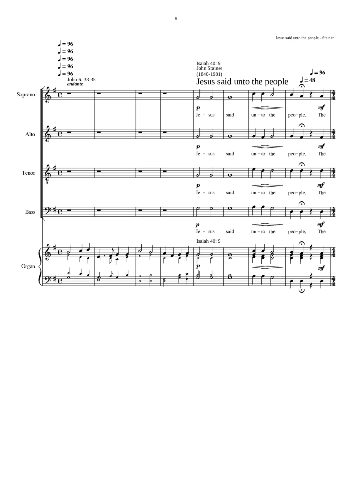 Jesus said unto the people - Page 1