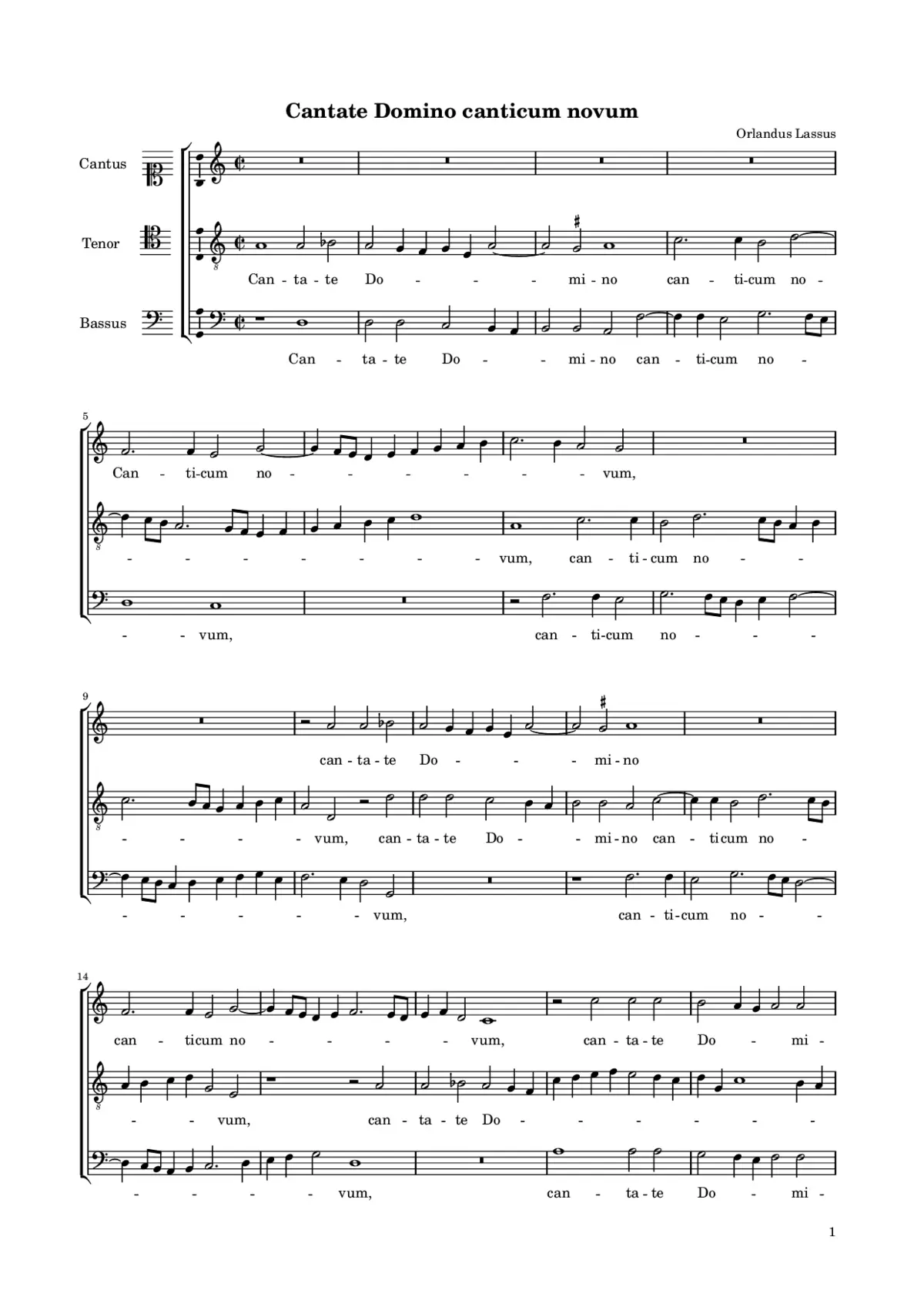 Cantate Domino canticum novum a 3 - Page 1