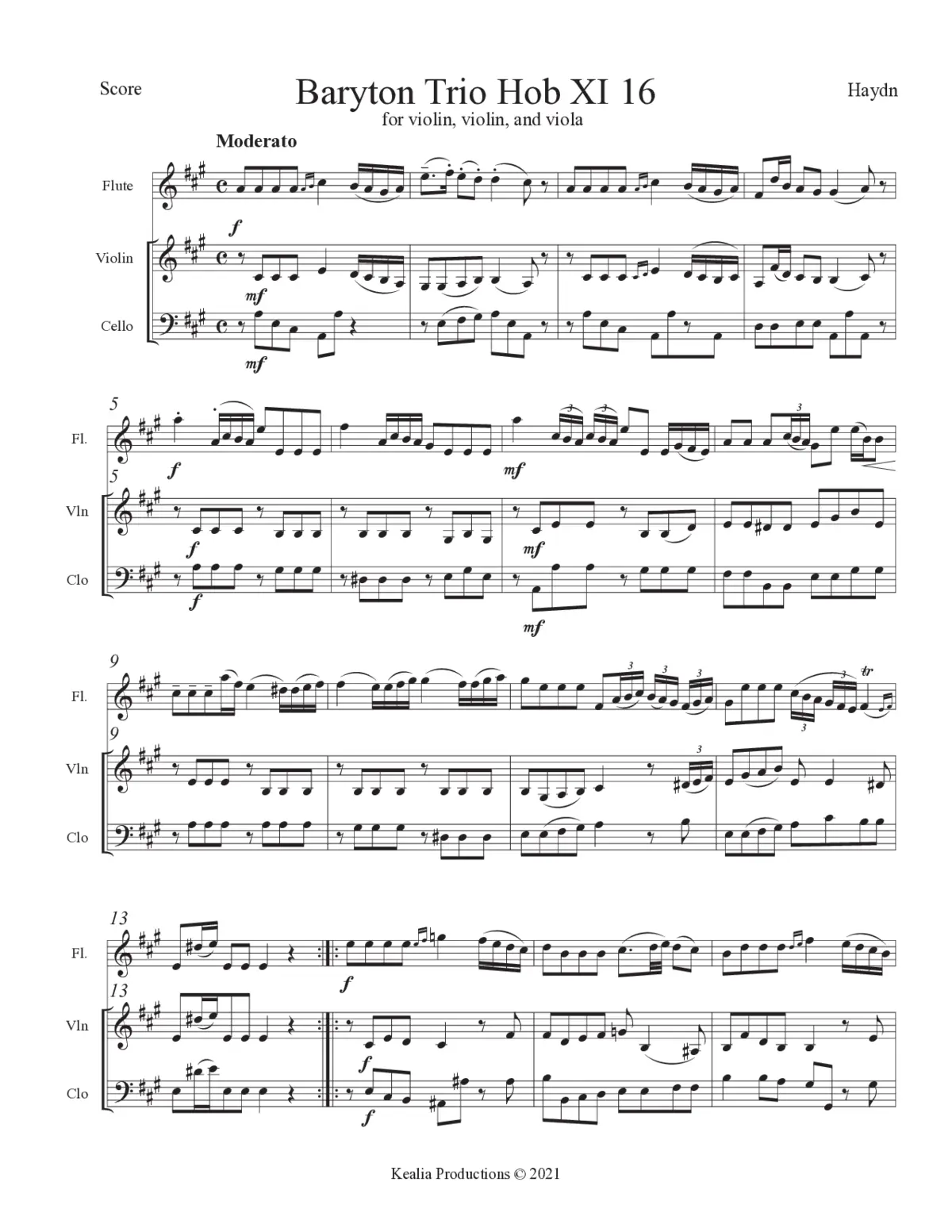Baryton Trio in A major - Page 1