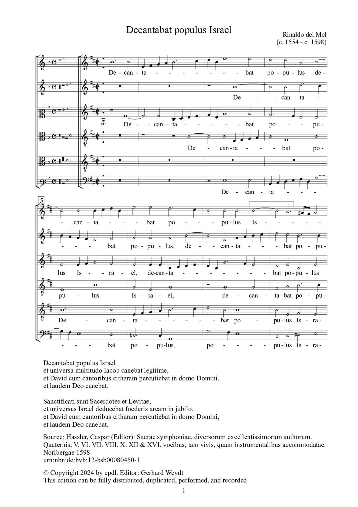 Decantabat populus Israel - Page 1