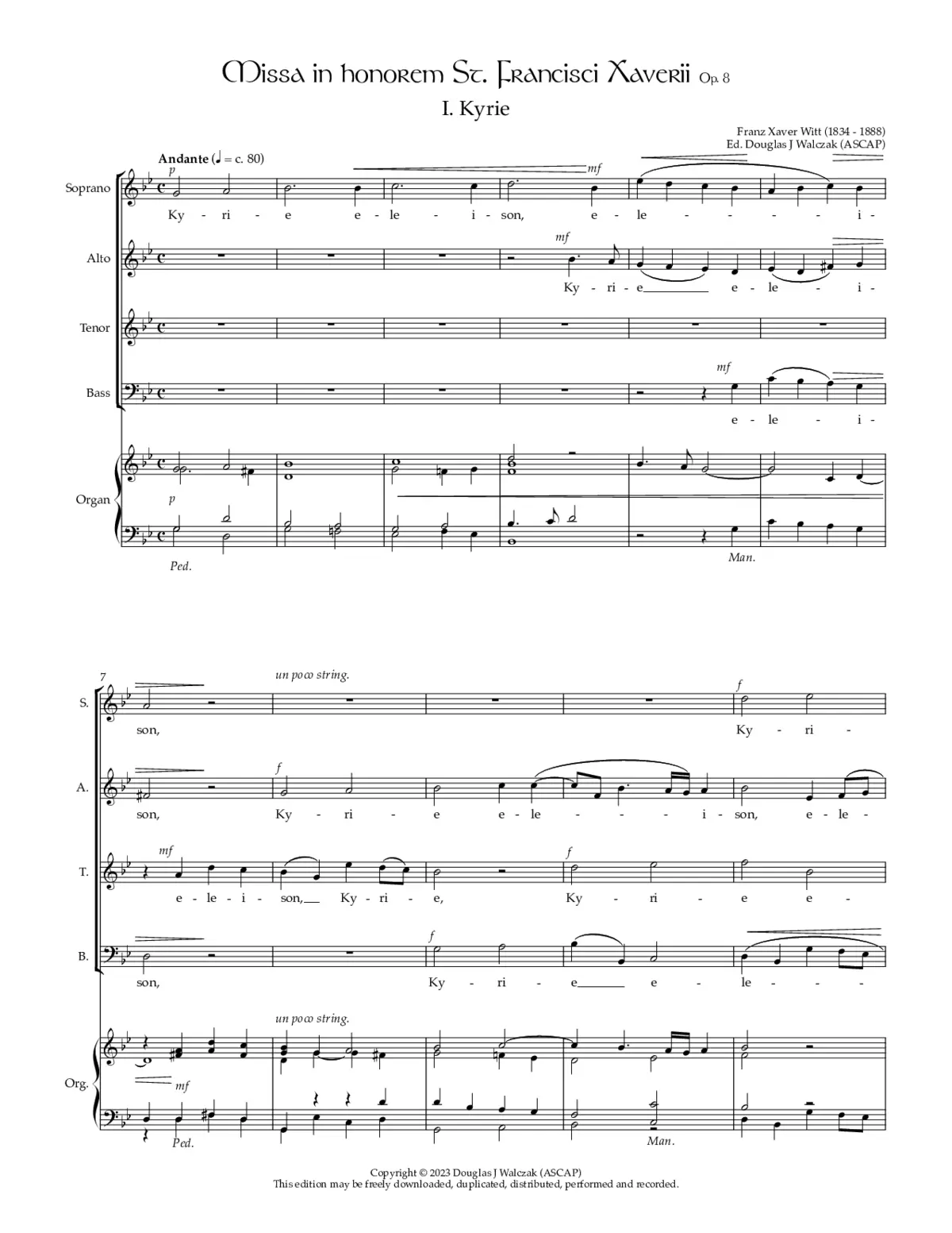 Missa in honorem St. Francisci Xaverii Op. 8 - Page 1