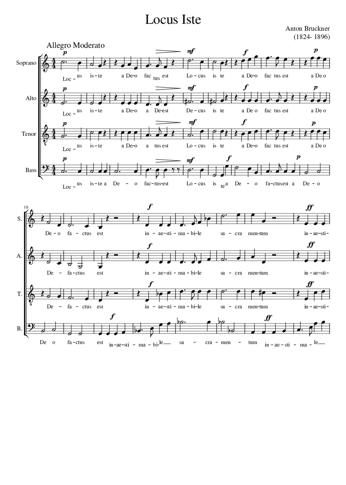 Locus Iste - Anton Bruckner - Page 1