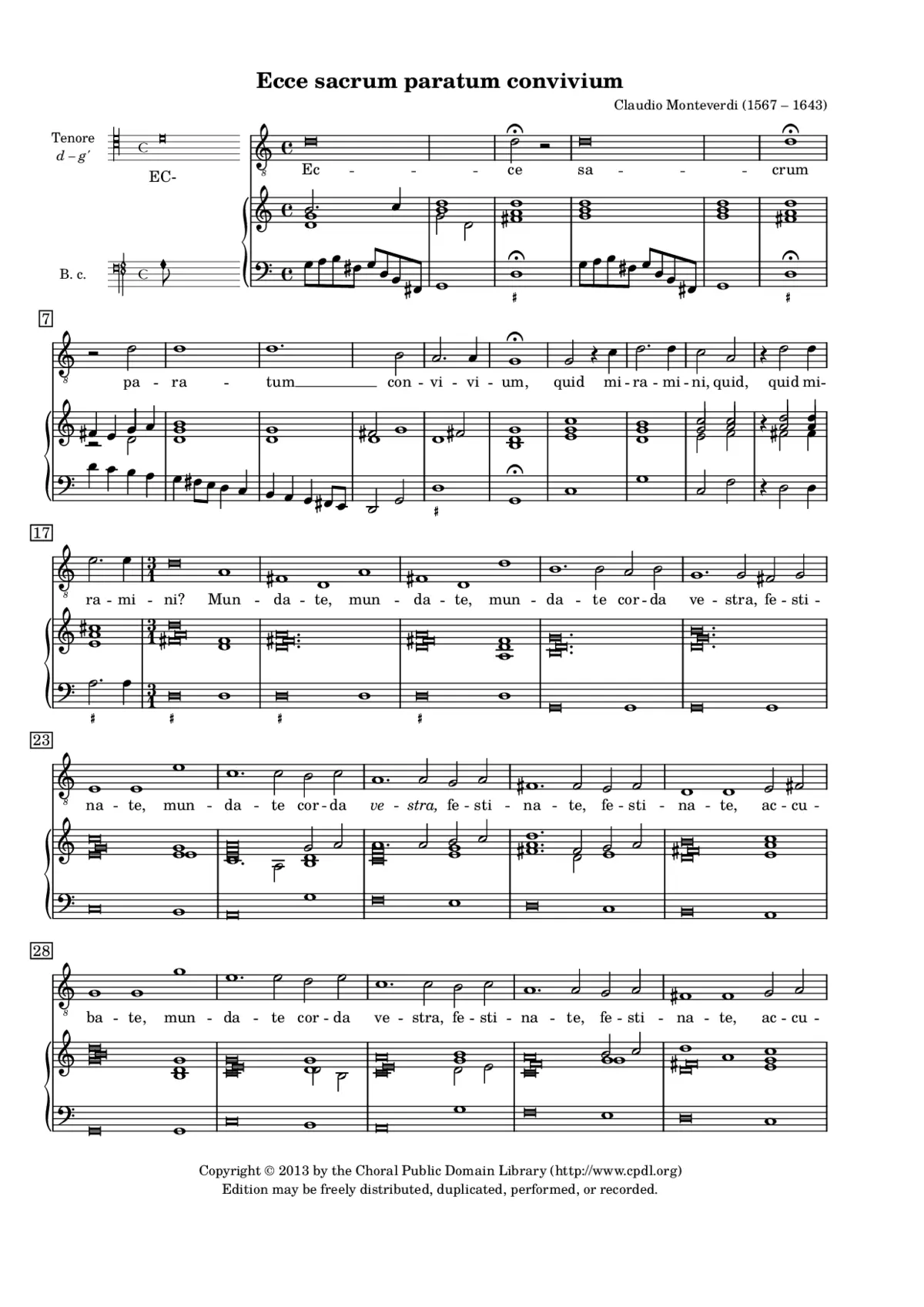 Ecce sacrum paratum convivium - Page 1