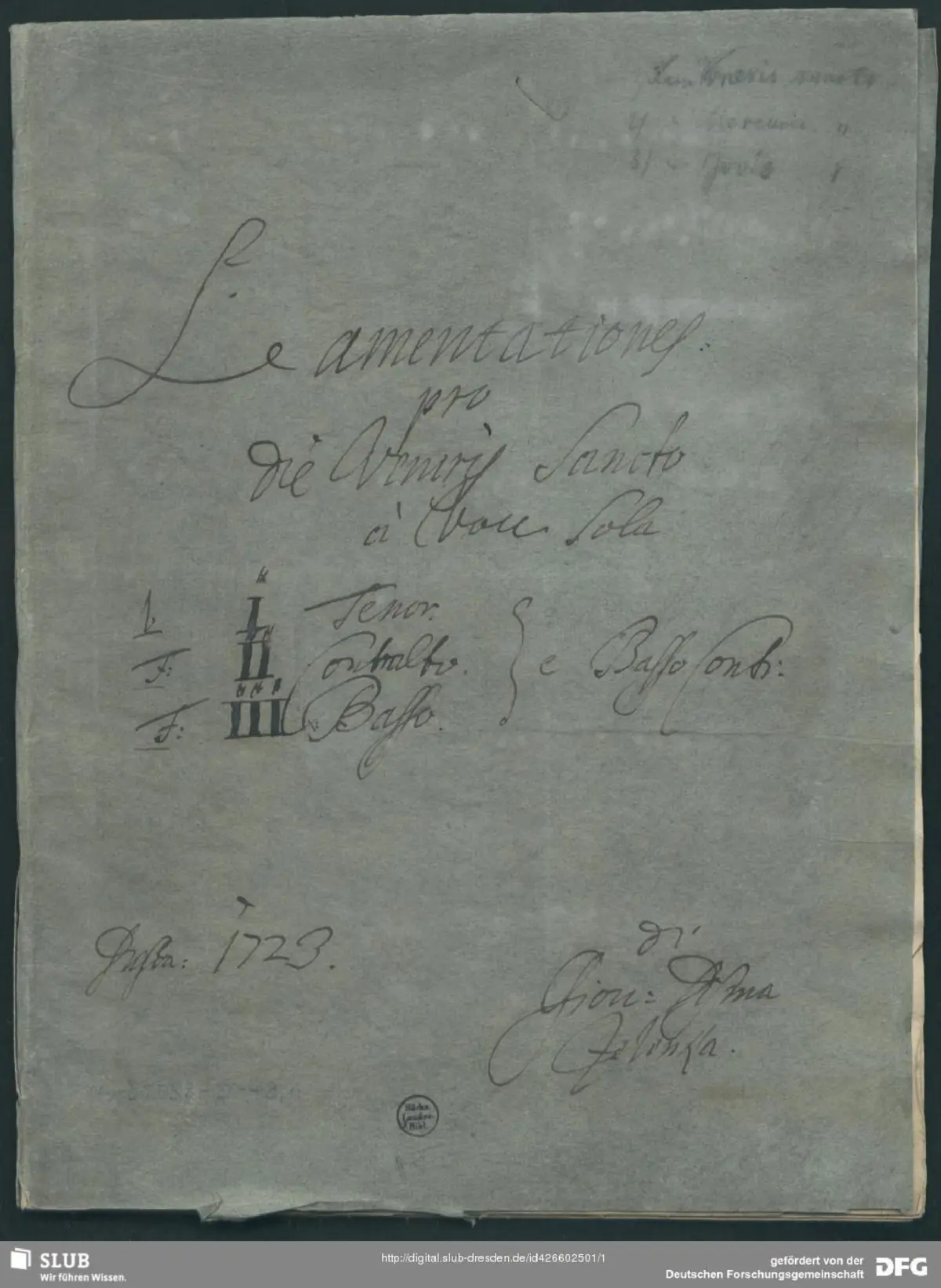 3 Lamentationes pro hebdomada sancta, ZWV 54 - Page 1