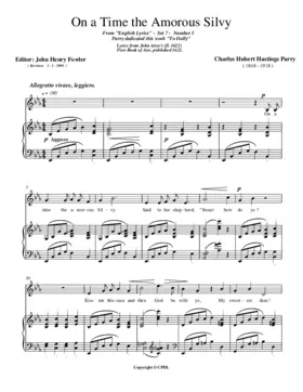On a time the amorous silvy