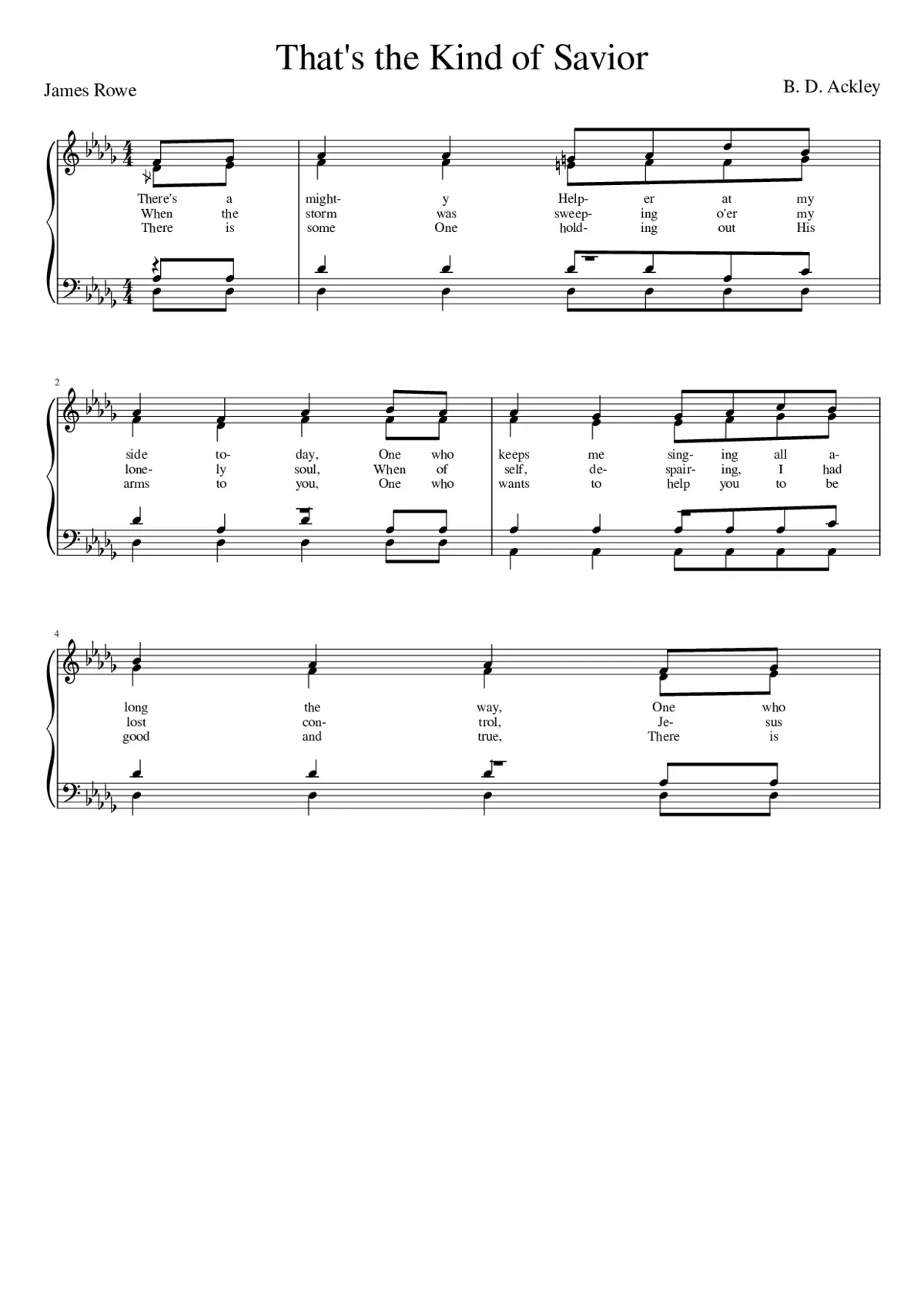 There's a mighty Helper at my side to-day (Ackley) - Page 1