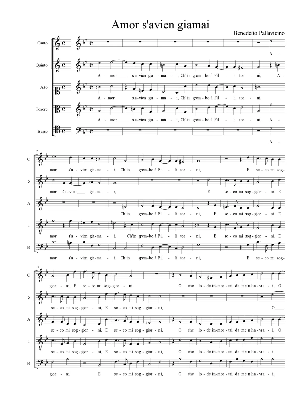 Amor s'avien giamai - Page 1