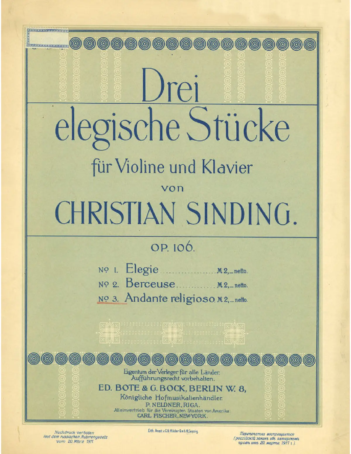 3 Elegische Stücke - Page 1