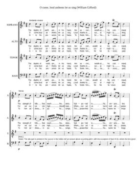 O come loud anthems let us sing