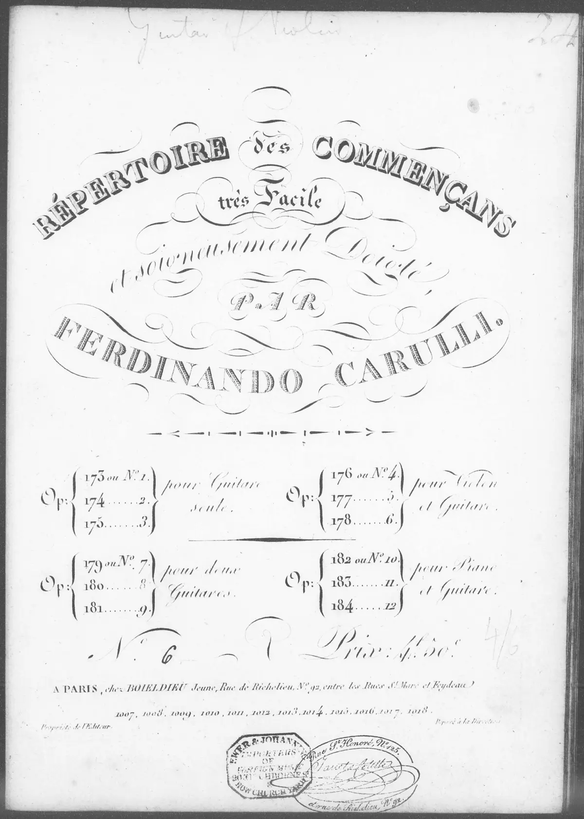 Repetoire des Commençans No.6 - Page 1