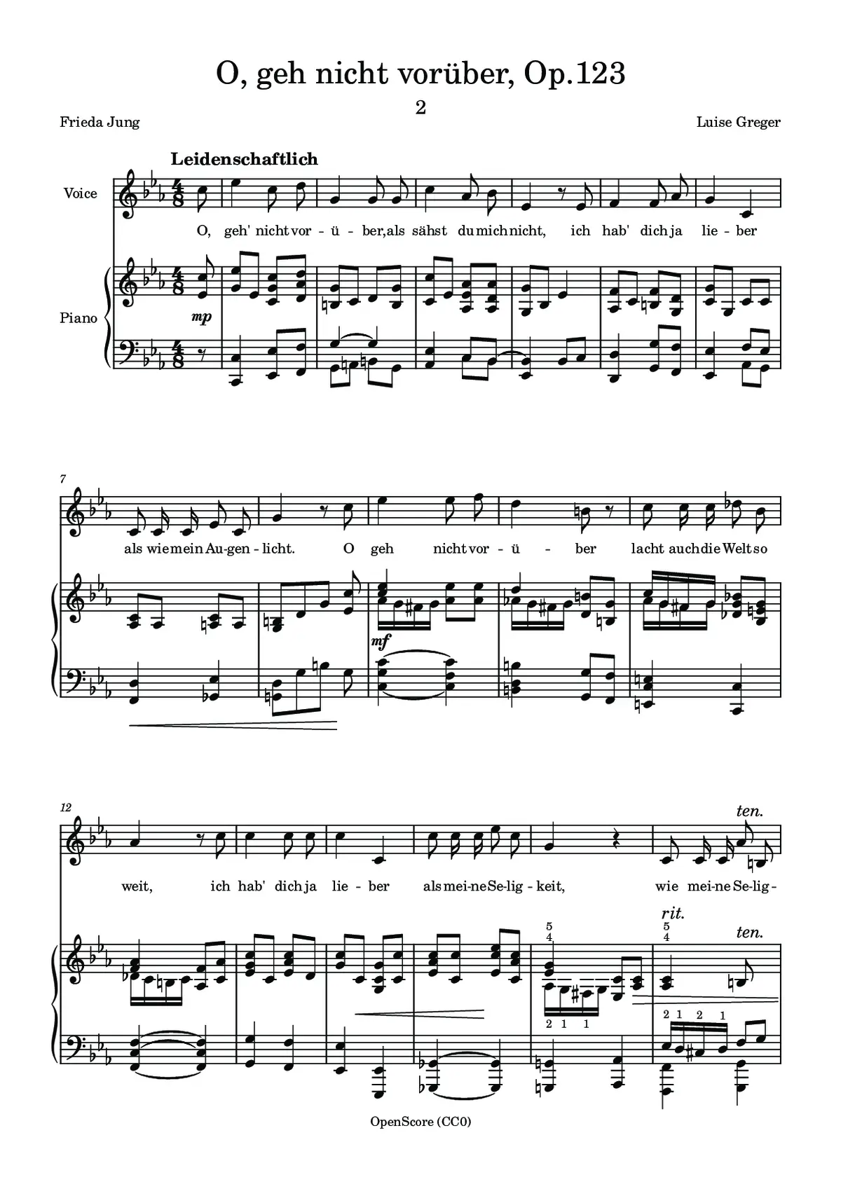 O, geh nicht vorüber - Page 1