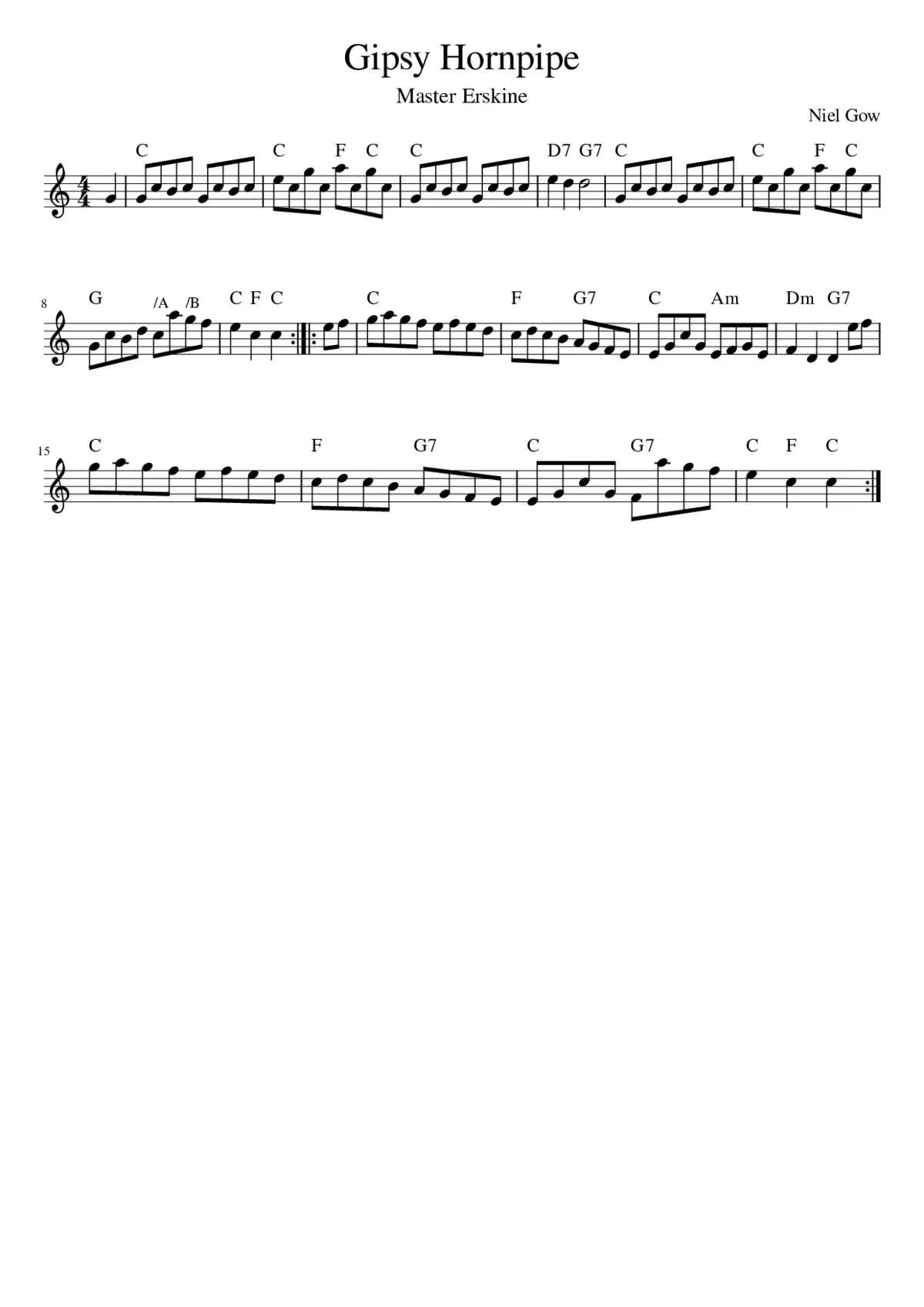 Gipsy Hornpipe - Page 1