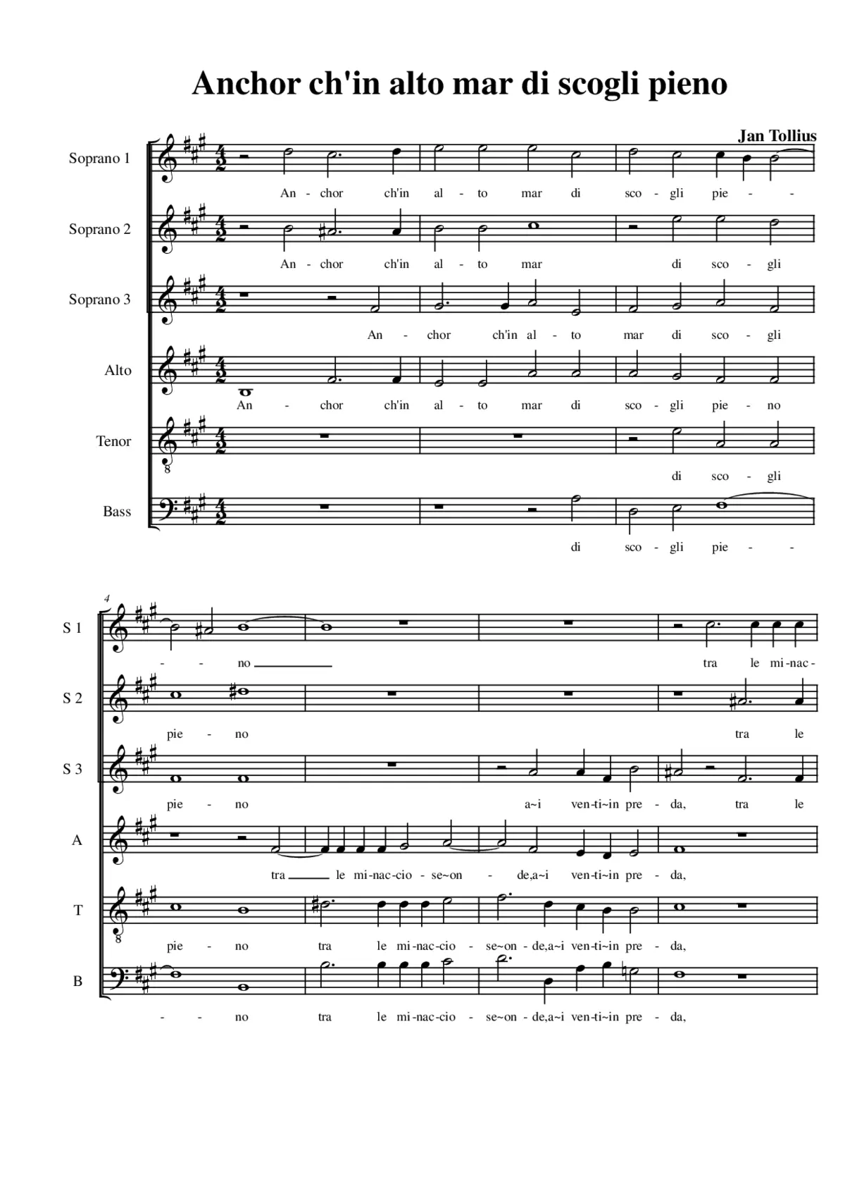 Anchor ch'in alto mar di scogli pieno - Page 1