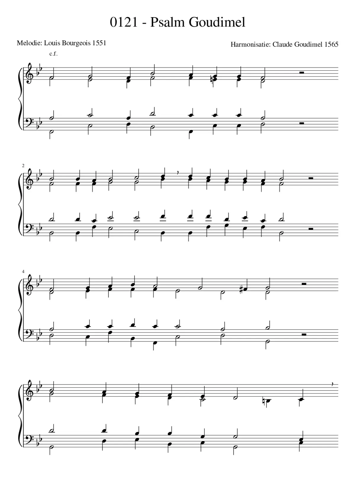 Goudimel Psalms 121 - Page 1