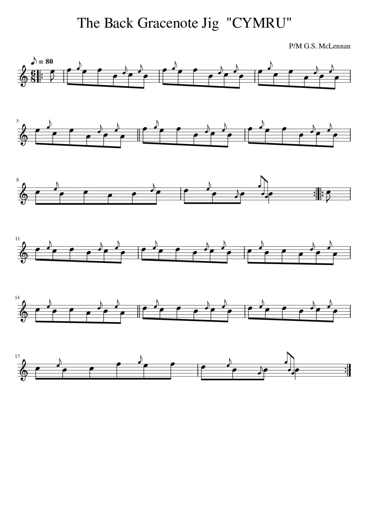 The Back Gracenote Jig CYMRU - Page 1