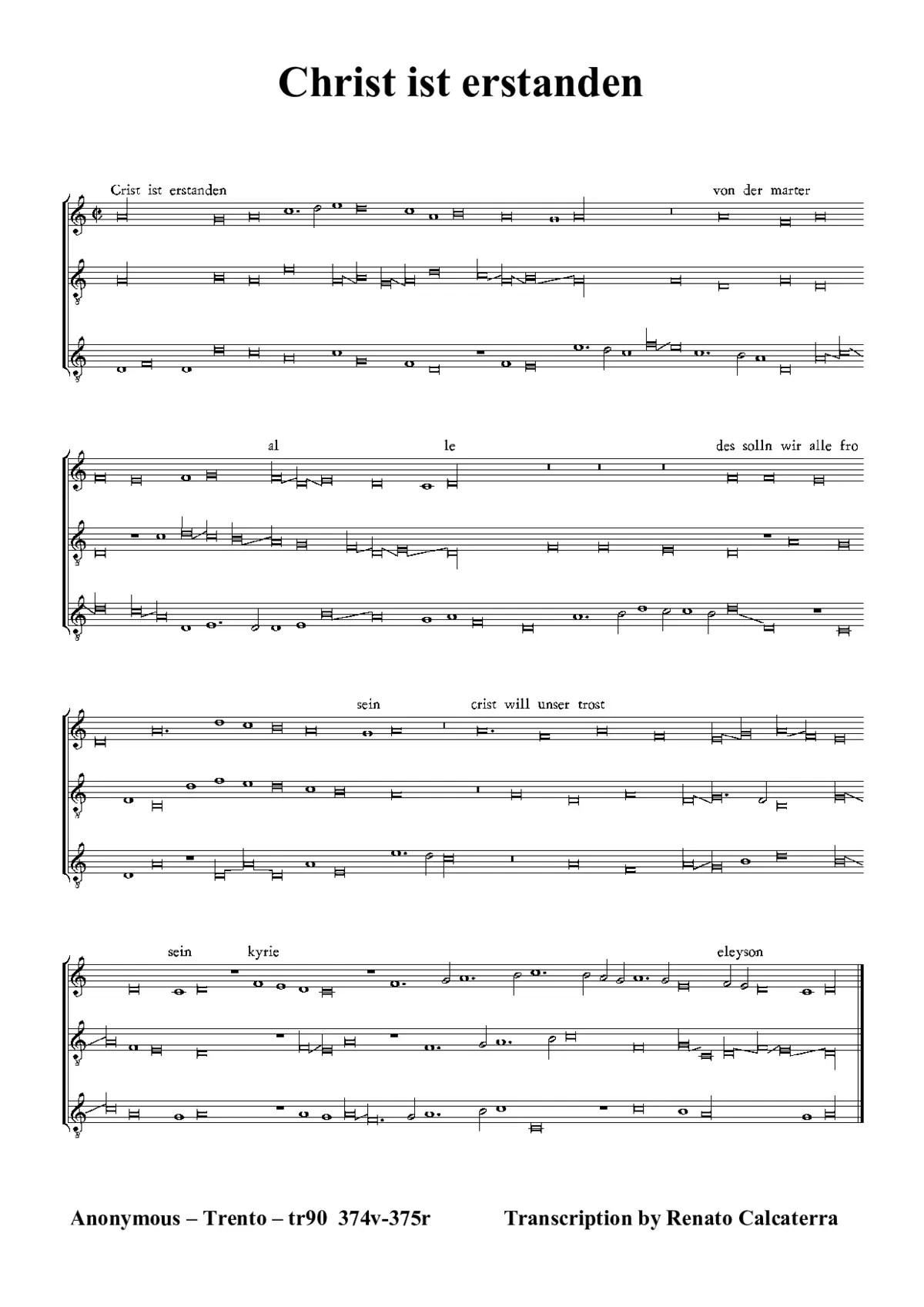 Christ ist erstanden (tr90) I - Page 1
