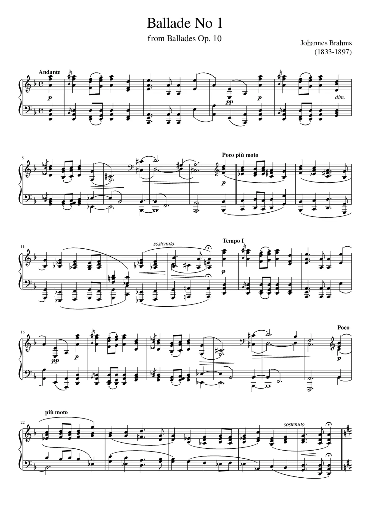 4 Ballades Op.10 - Page 1