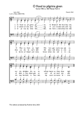 O Food to pilgrims given