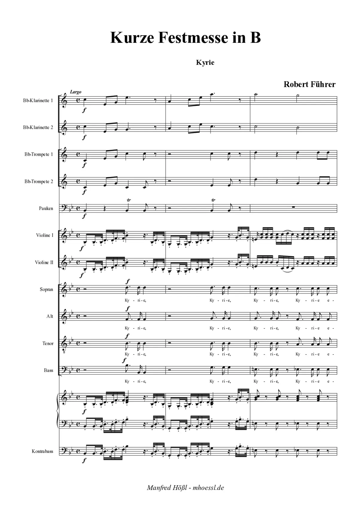 Kurze Festmesse in Bb (organ version) - Page 1