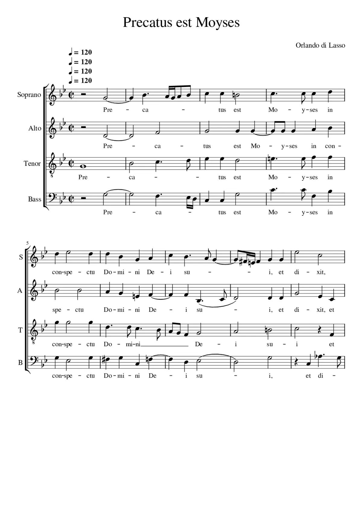 Precatus est Moyses - Page 1