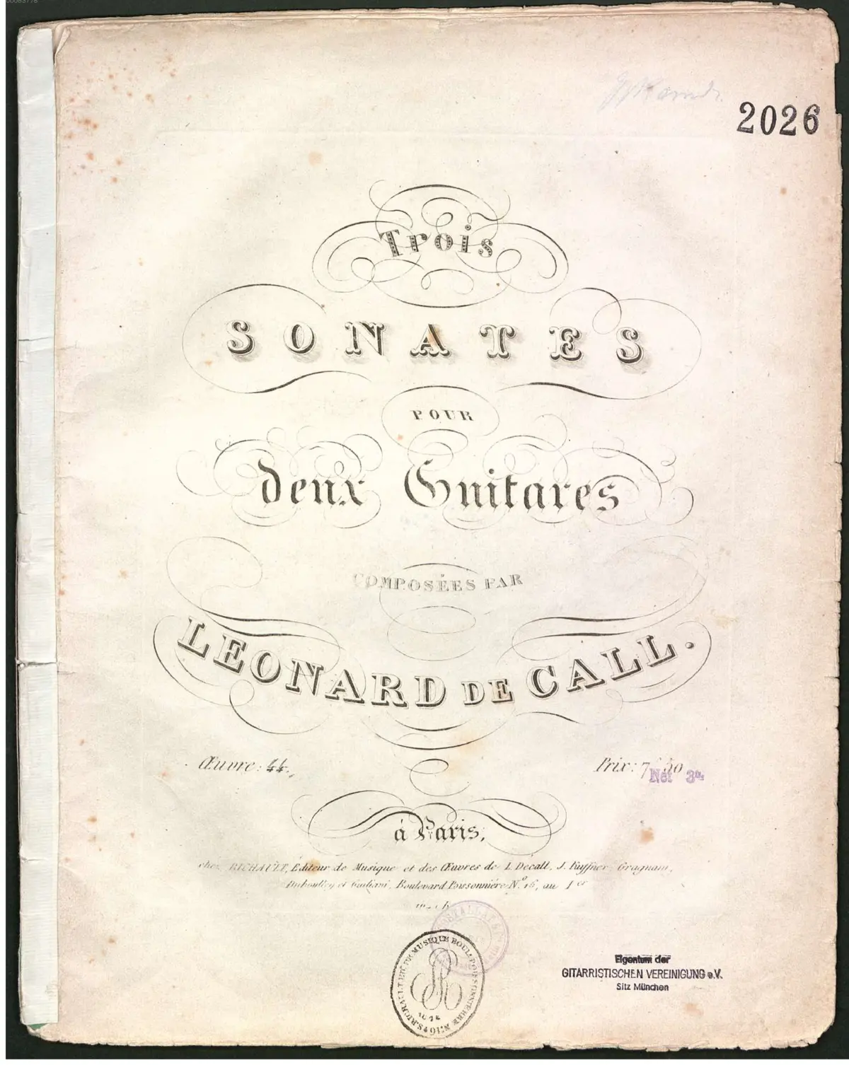 3 Sonates pour deux Guitares - Page 1