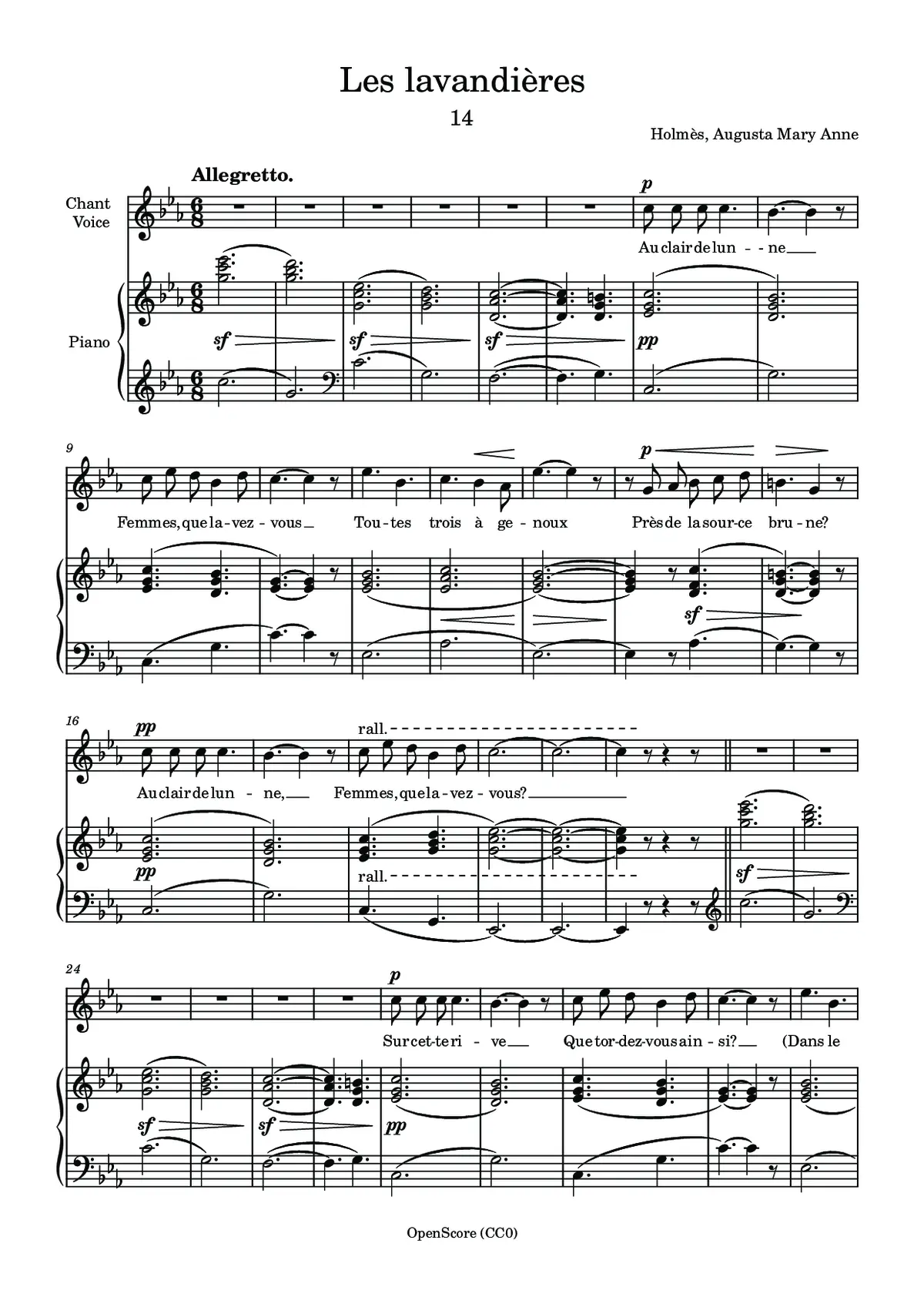 Les lavandières, chanson populaire - Page 1