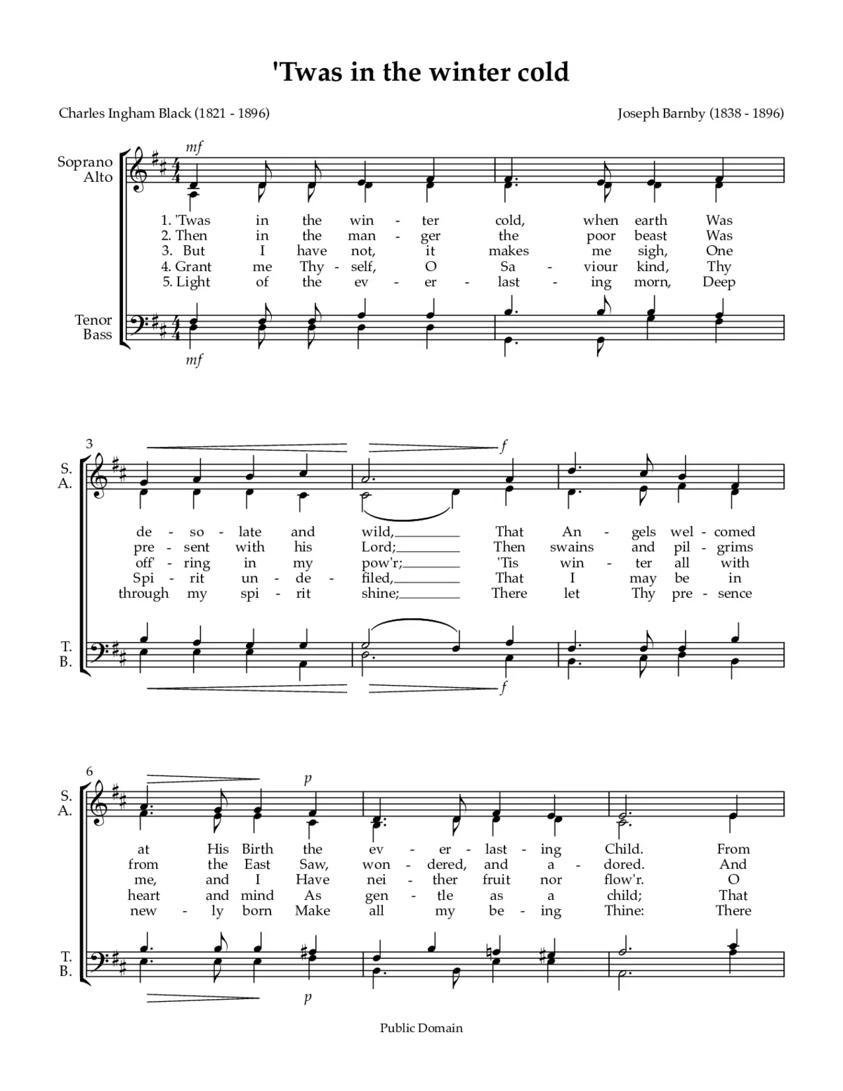 'Twas in the winter cold - Page 1