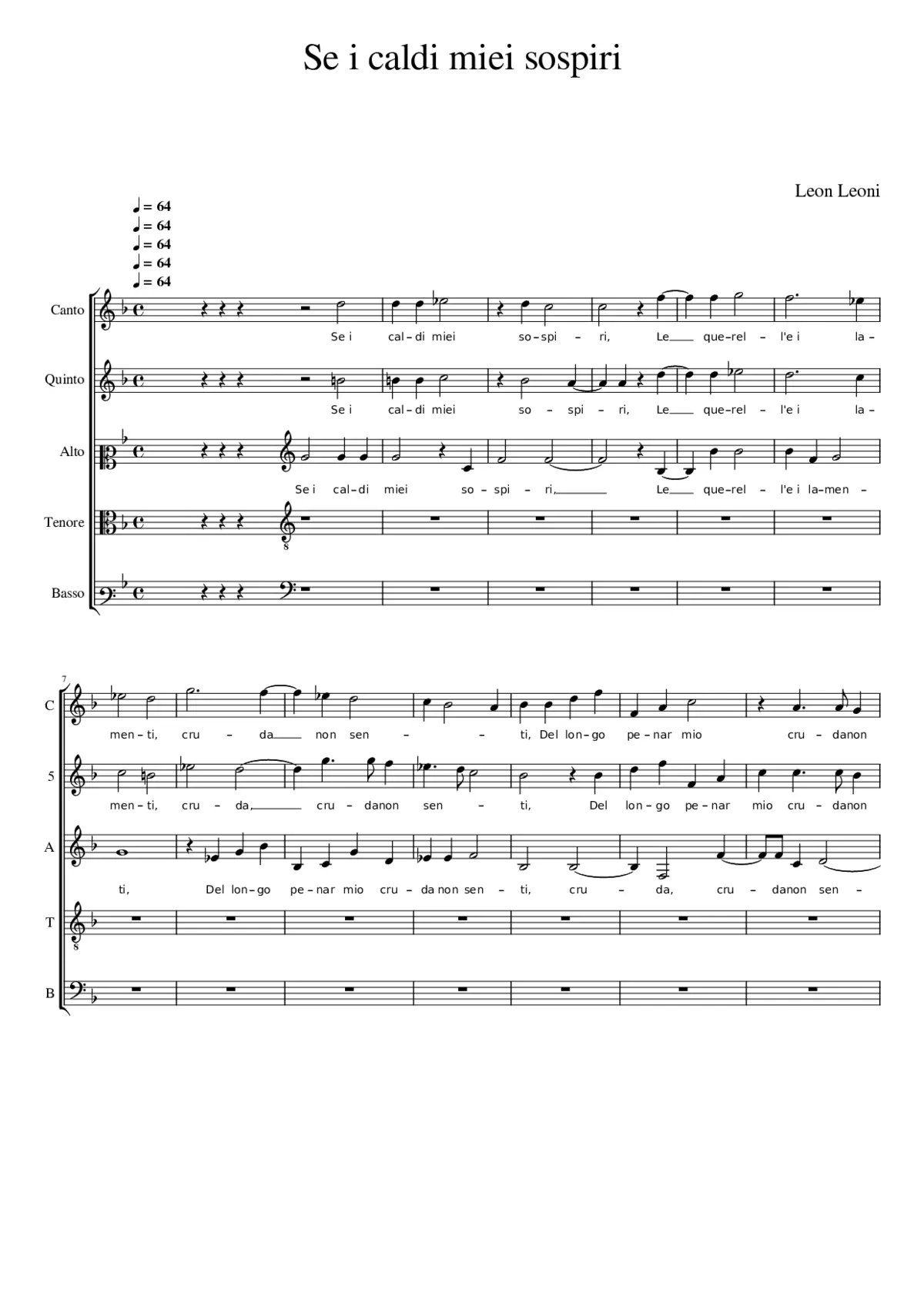 Se i caldi miei sospiri - Page 1
