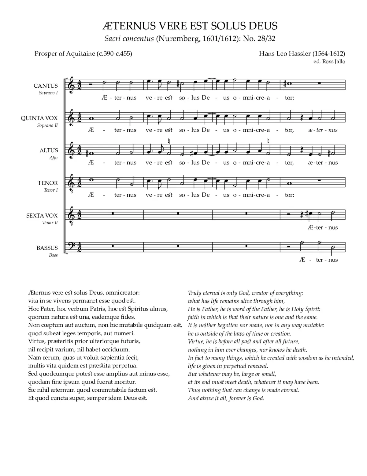 Aeternus vere est solus Deus - Page 1