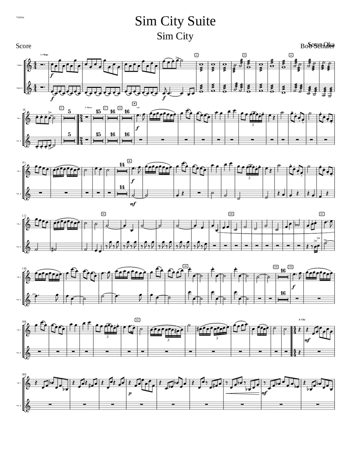 Sim City Suite Violins Violins - Page 1
