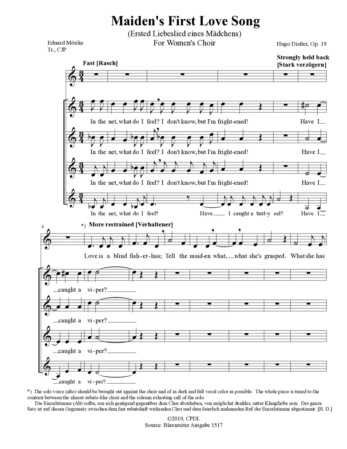 Erstes Liebeslied eines Mädchens - Page 1