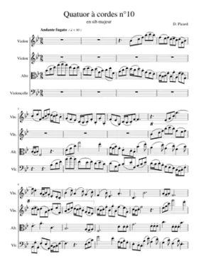 String quartet n10 in B-flat major by Dominique Picard - 1st mv