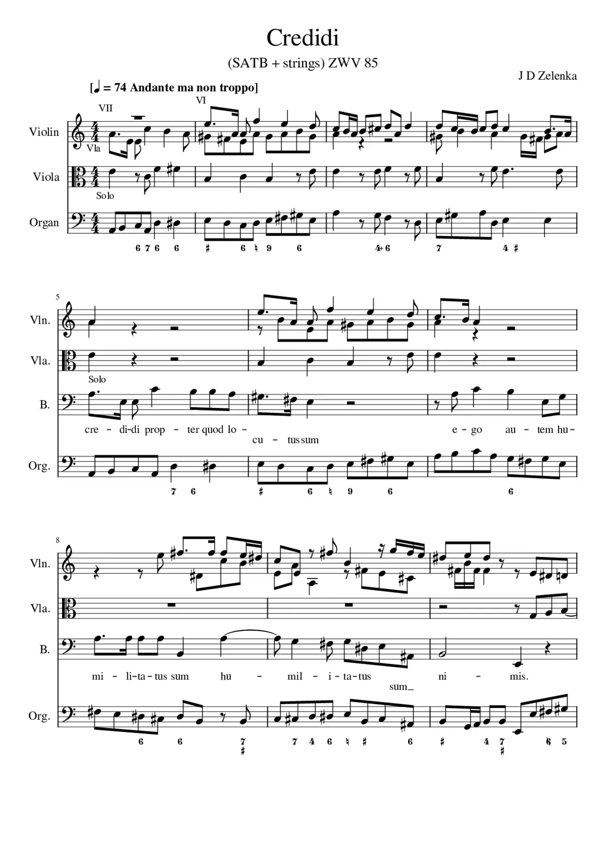 Credidi ZWV 85 - Jan Dismas Zelenka - Page 1