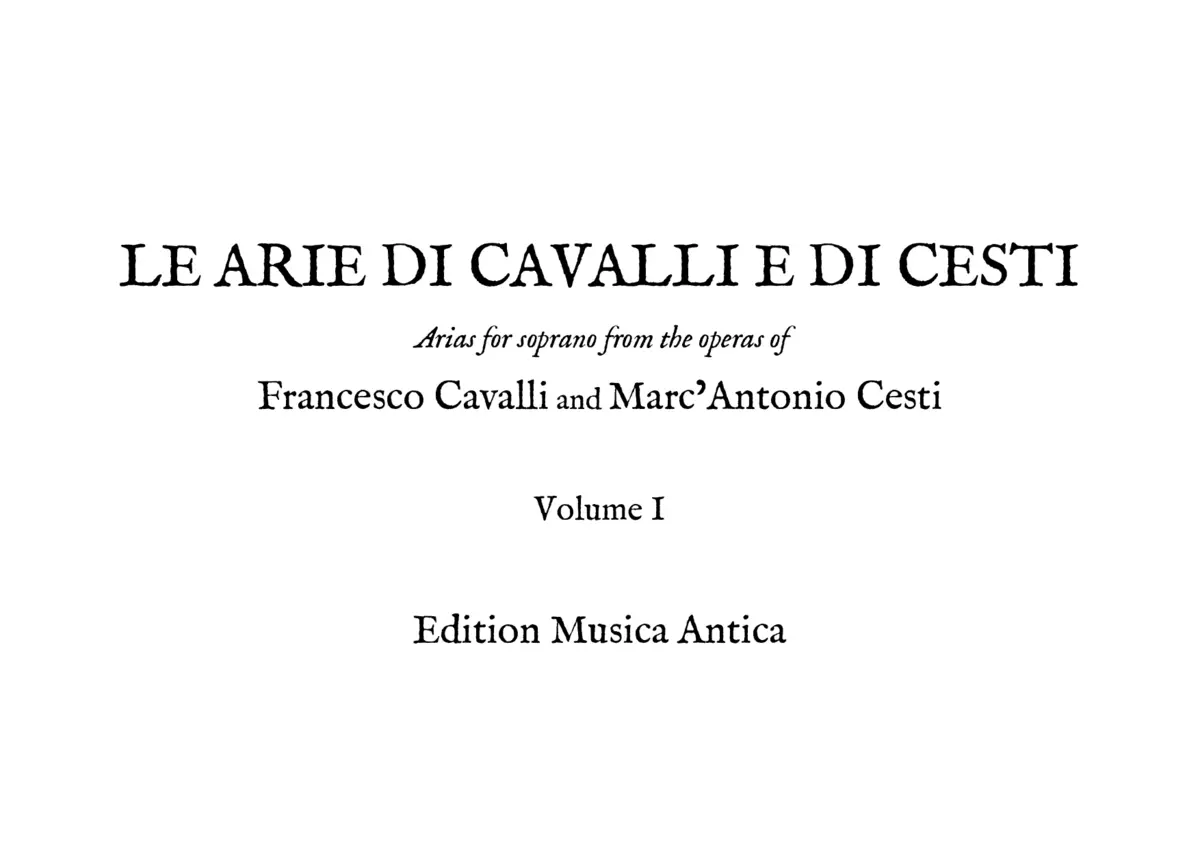 Le Arie di Cavalli e di Cesti - Page 1