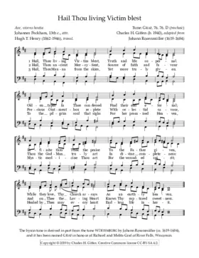 Hail, Thou living Victim blest