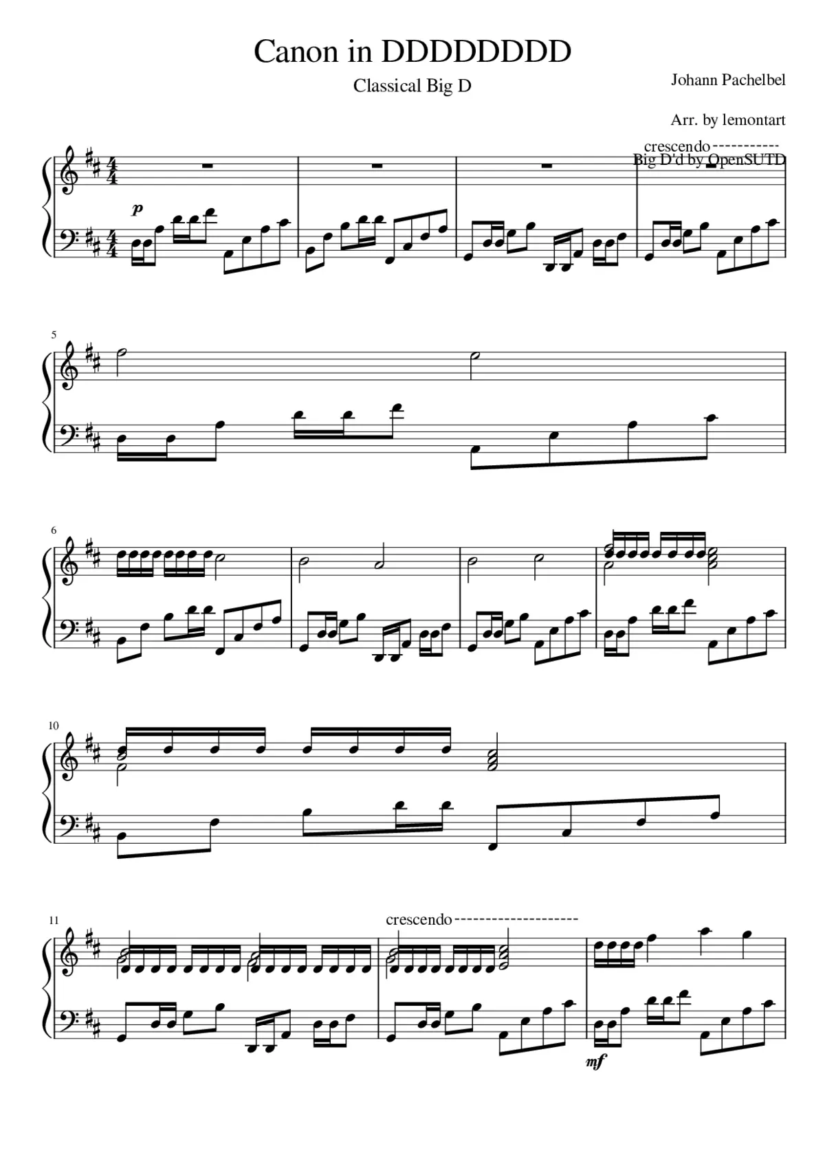 Canon and Gigue in D major P.37 - Page 1