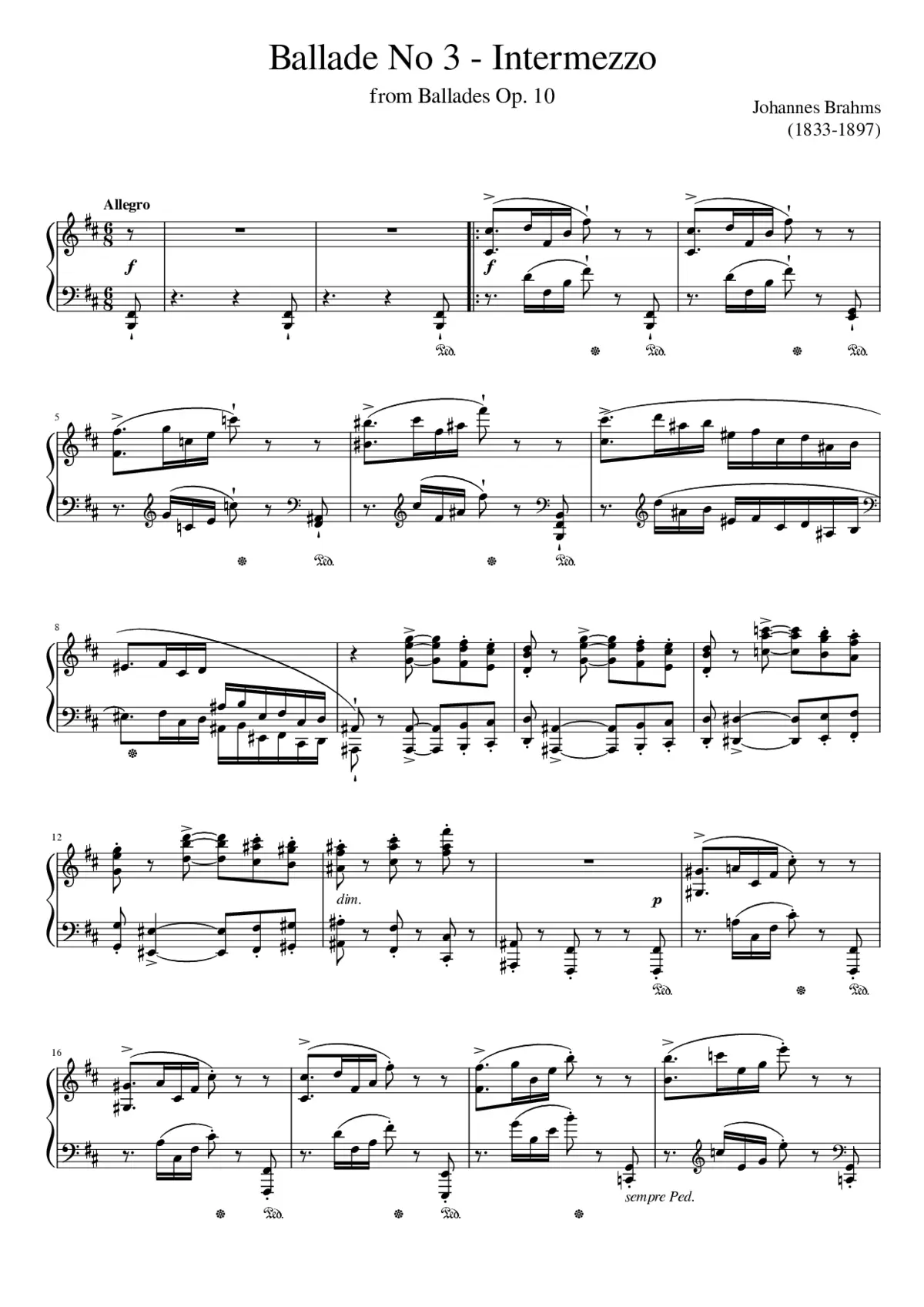 4 Ballades Op.10 - Page 1