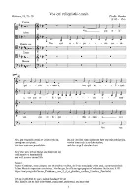 Vos qui reliquistis omnia