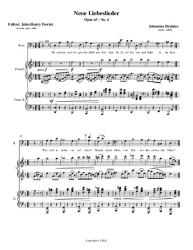 Ihr schwarzen Augen, Op. 65, No. 4