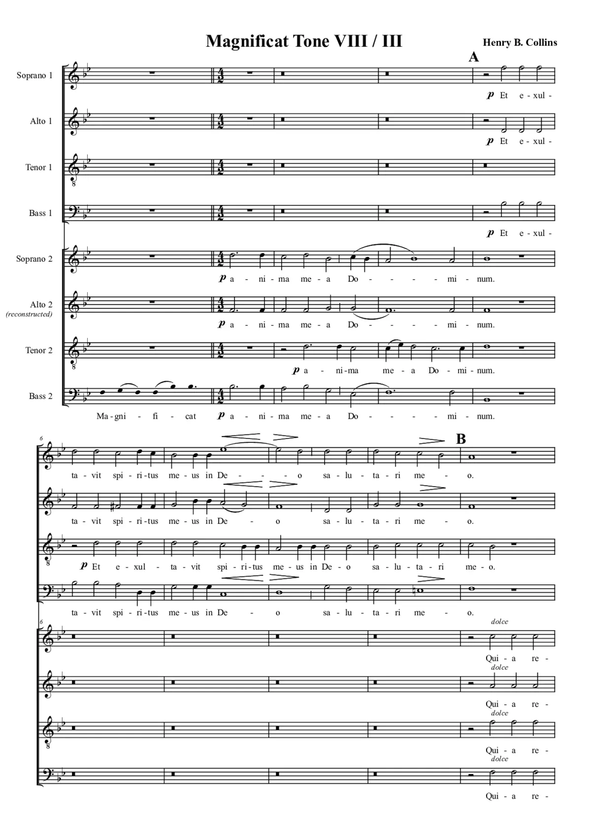 Magnificat Tone VIII / III - Page 1