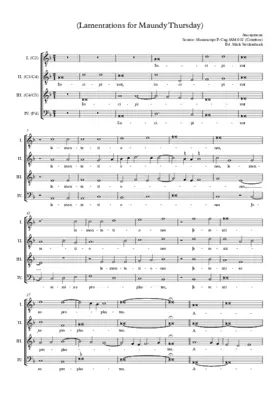 Lamentations for Maundy Thursday