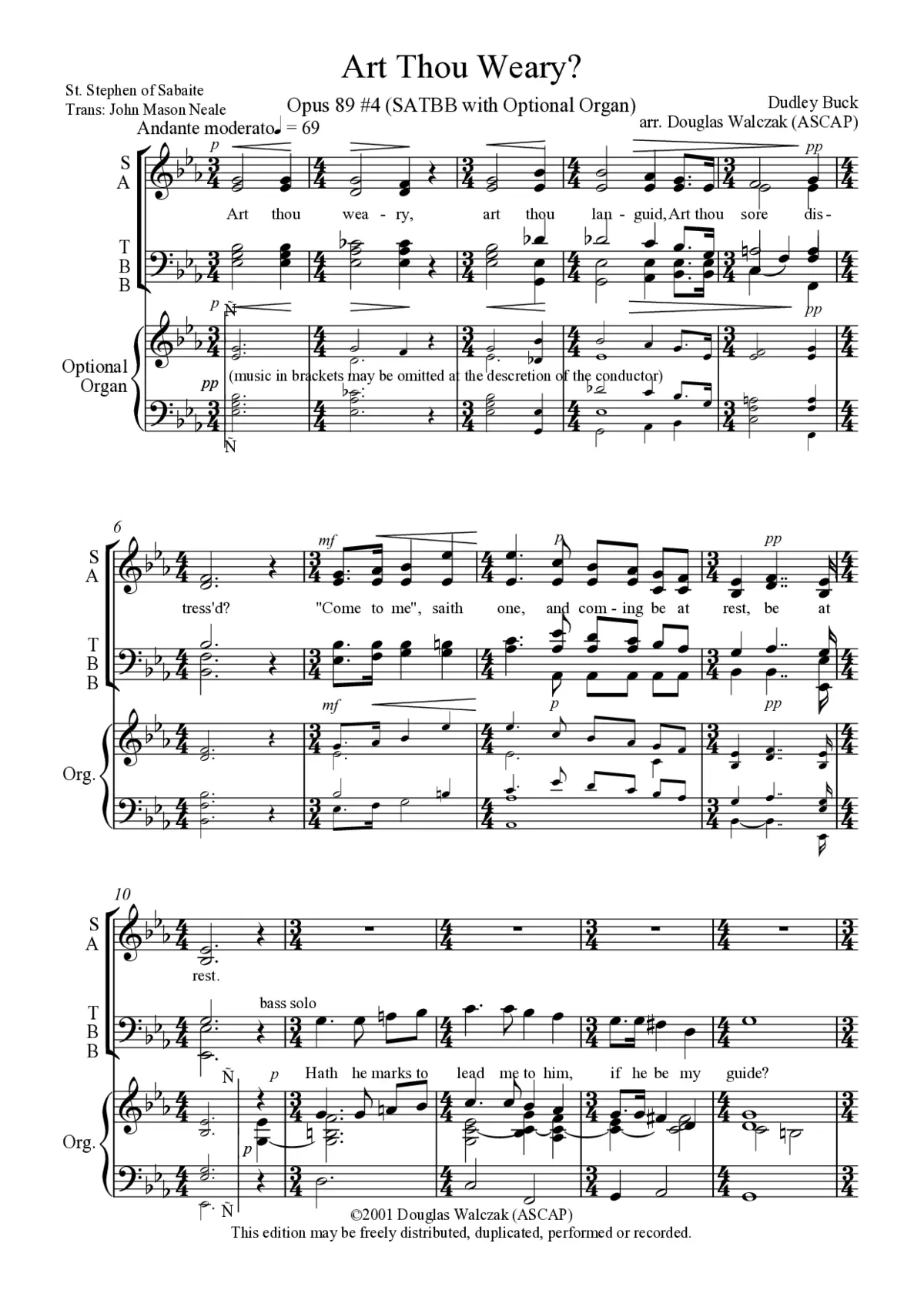 Art thou weary?, Op. 89, No. 4 - Page 1