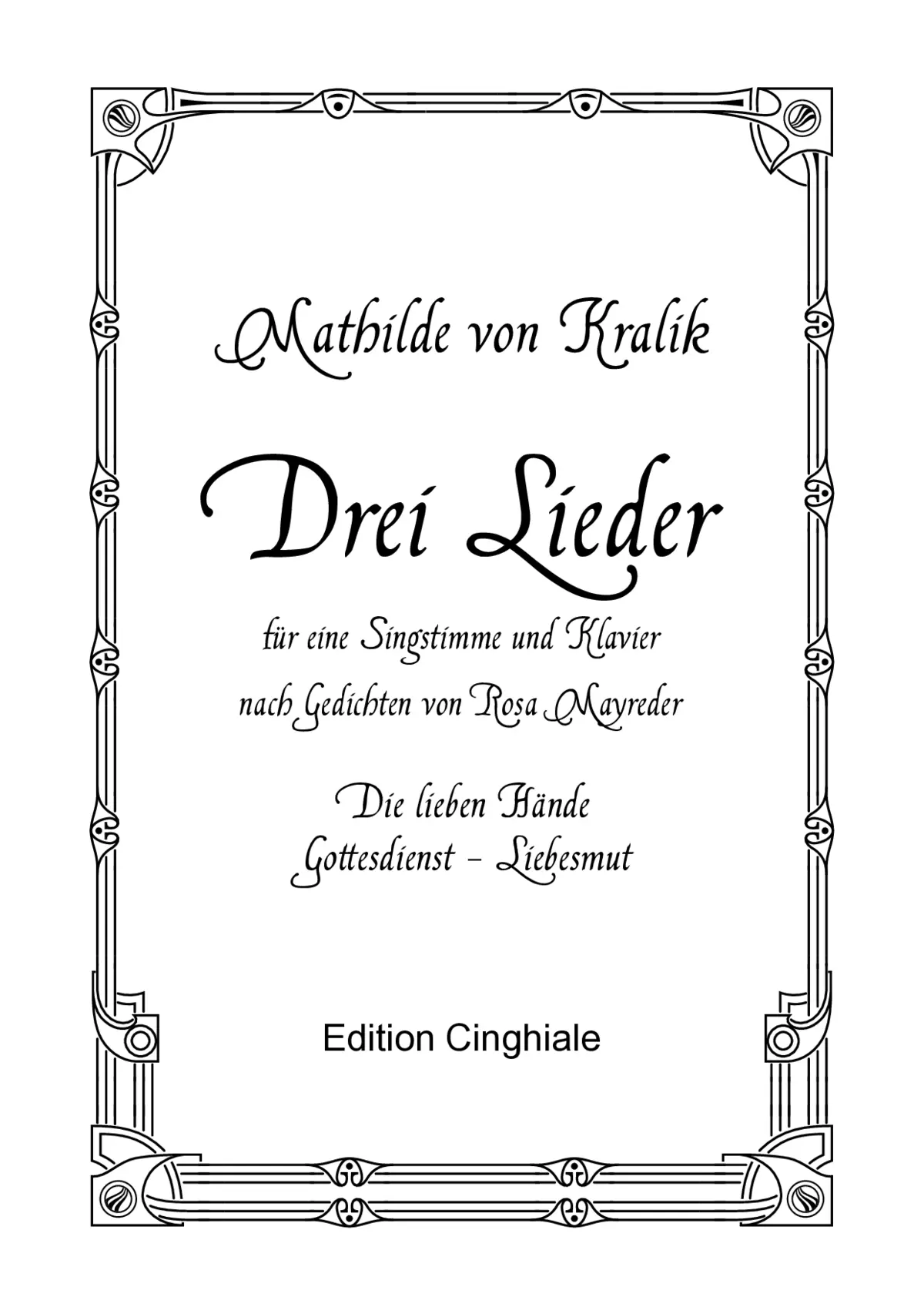 3 Lieder nach Rosa Mayreder - Page 1