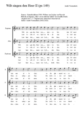 Wilt singen den Heer II